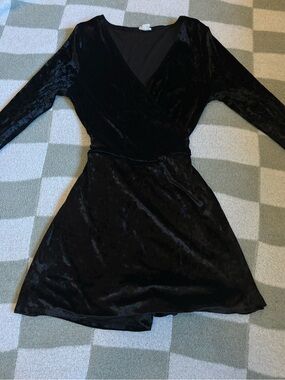 Garage Black Velvet Romper Dress